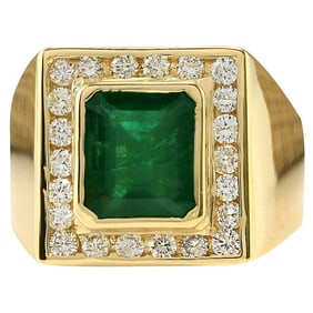 Emerald Diamond Ring In 14