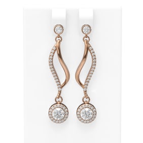1.86 ctw Diamond Earrings 18K Rose Gold