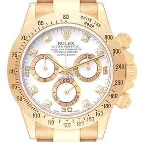 Rolex Daytona Yellow Gold White Diamond