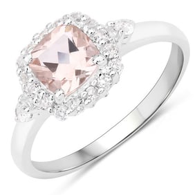 1.17 CT Genuine Morganite and White