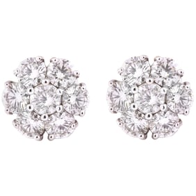 3.00 CTW Diamond Earrings 14K White Gold
