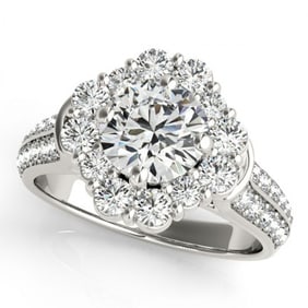 2.16 ctw Certified VS/SI Diamond Halo Ring 18k White Gold
