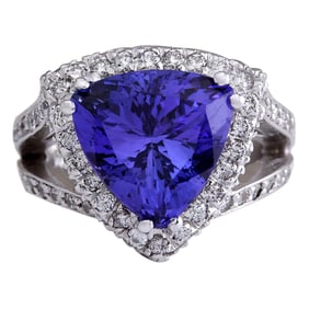 Tanzanite Diamond Ring 14K White Gold