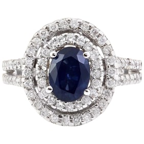 Natural Sapphire 14 Karat Solid White