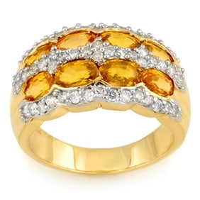 3.75 ctw Yellow Sapphire & Diamond Ring 14k Yellow Gold