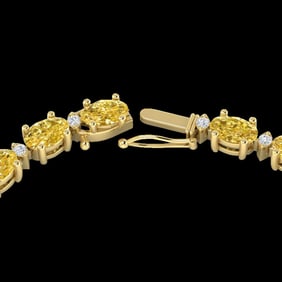 46.5 ctw Citrine & VS/SI Diamond Eternity Necklace 10k Yellow Gold