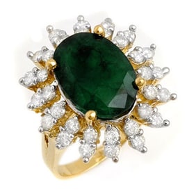 6.45 ctw Emerald & Diamond Ring 14k Yellow Gold