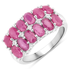 3.40 CT Genuine Ruby and White