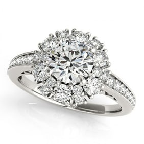 1.66 ctw Certified VS/SI Diamond Halo Ring 18k White Gold
