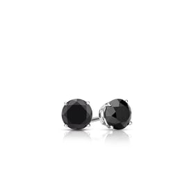 Natural 0.25 CTW Black Diamond Stud Earrings 14K White Gold