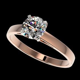 1.01 ctw Certified Quality Diamond Engagment Ring 10k Rose Gold