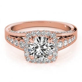 1.75 ctw Certified VS/SI Diamond Halo Ring 18k Rose Gold