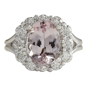 Morganite and Diamond Ring In 14