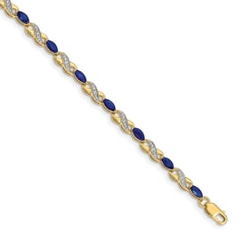10K Yellow Gold Diamond and Sapphire