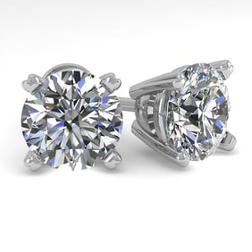 3 ctw Certified VS/SI Diamond Stud Earrings 18K White Gold