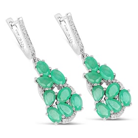 6.69 CT Genuine Emerald and White