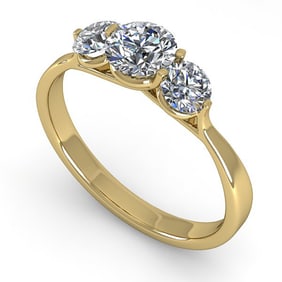 1 ctw Past Present Future VS/SI Diamond Ring Martini 14k Yellow Gold