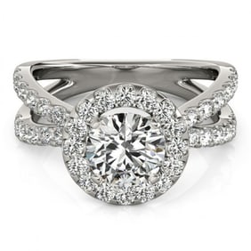 1.51 ctw Certified VS/SI Diamond Halo Ring 18k White Gold
