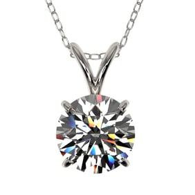 1.28 ctw Certified Quality Diamond Necklace 10k White Gold