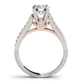 2.45 ctw Certified VS/SI Diamond Pave 2pc Wedding Set 14k 2Tone Gold