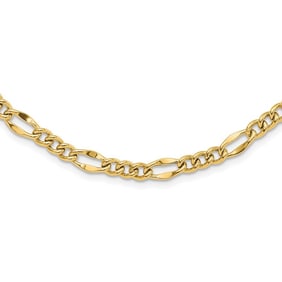 14K Yellow Gold Figaro 24.25inch Necklace
