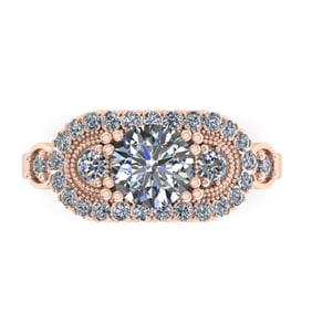 1.75 ctw Solitaire VS/SI Diamond Ring Art Deco 14k Rose Gold