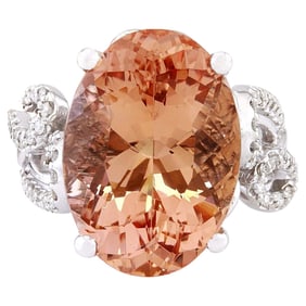 Morganite Diamond Ring In 14 Karat