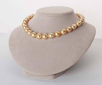 18K Deep Golden South Sea Baroque Pearl Necklace, 18", 12.0-13.4mm, AA+/AAA Quality