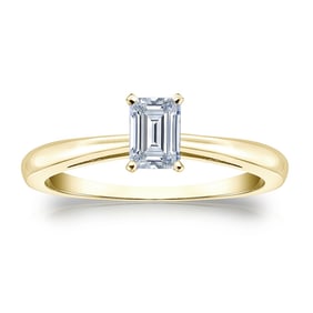 Natural 0.33 CTW Diamond Solitaire Ring 18K Yellow Gold