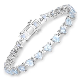 7.71 CT Genuine Aquamarine and White
