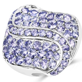 3.65 CT Genuine Tanzanite 14K White