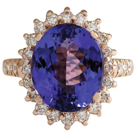 Tanzanite Diamond Ring 14K Rose Gold