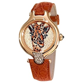 Watch Yellow Gold Brown Diamonds Sapphires