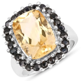 7.46 CT Genuine Citrine and Black