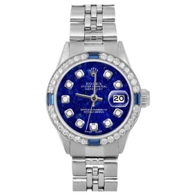 Rolex Ladies SS Datejust Lapis Diamond