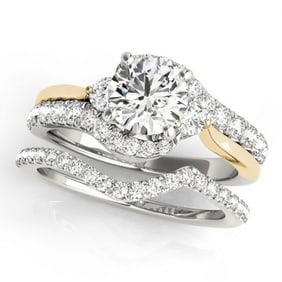 1.56 ctw Certified VS/SI Diamond Bypass Wedding 14k 2Tone Gold