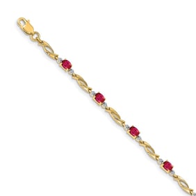 14k Yellow Gold Diamond and Ruby