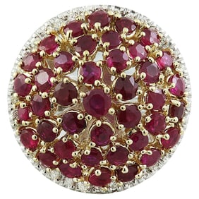 Ruby Diamond Ring 14K 2-Tone Gold