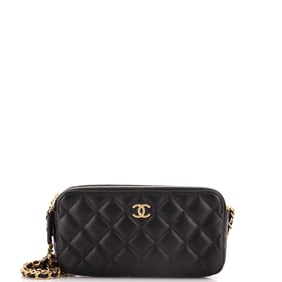 Chanel Double Zip Clutch with Chain