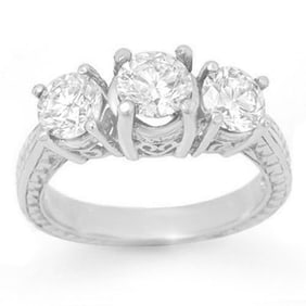 2.0 ctw Certified VS/SI Diamond 3 Stone Ring 18k White Gold