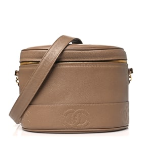 Chanel Caviar Vanity Shoulder Bag Beige
