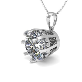 2 ctw VS/SI Diamond Solitaire Necklace Vintage 14k White Gold