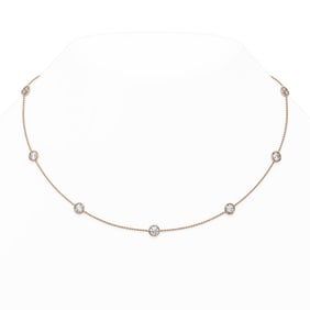 4.5 ctw Diamond Station Necklace 18K Rose Gold