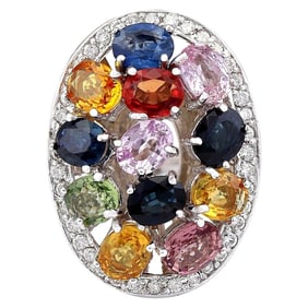 Natural Sapphire 14 Karat White Gold