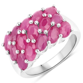 4.05 CT Genuine Ruby 14K White