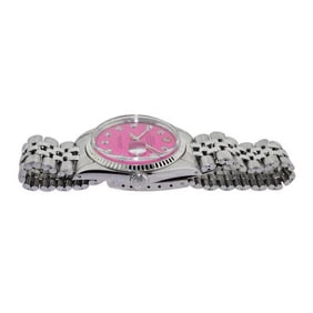 Rolex Steel Datejust with Custom Pink