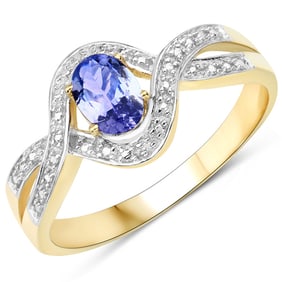 0.75 CT Genuine Tanzanite 14K White