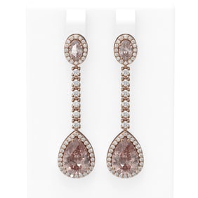 8.51 ctw Morganite & Diamond Earrings 18K Rose Gold