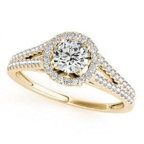 1.3 ctw Certified VS/SI Diamond Halo Ring 18k Yellow Gold