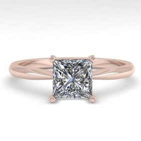 1.03 ctw Princess Cut VS/SI Diamond Engagment Ring 18k Rose Gold